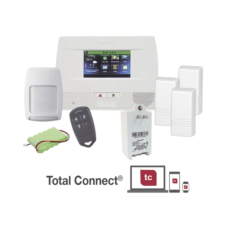 Panel de alarma inalámbrico autocontenido con pantalla táctil de 4.7 pulgadas, listo para Total Connect y automatización Z-Wave HONEYWELL HOME RESIDEO L5210-PK