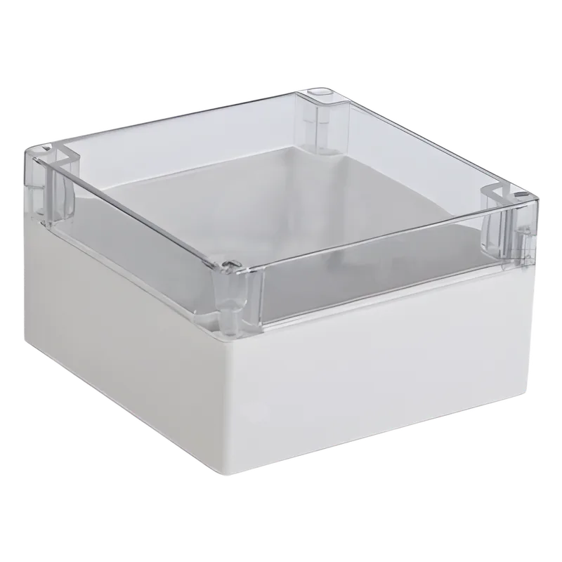 Gabinete Plástico para Exterior (IP65) de 160 x 160 x 90 mm Cierre por Tornillos Tapa Transparente. TXPRO TXG-01-5