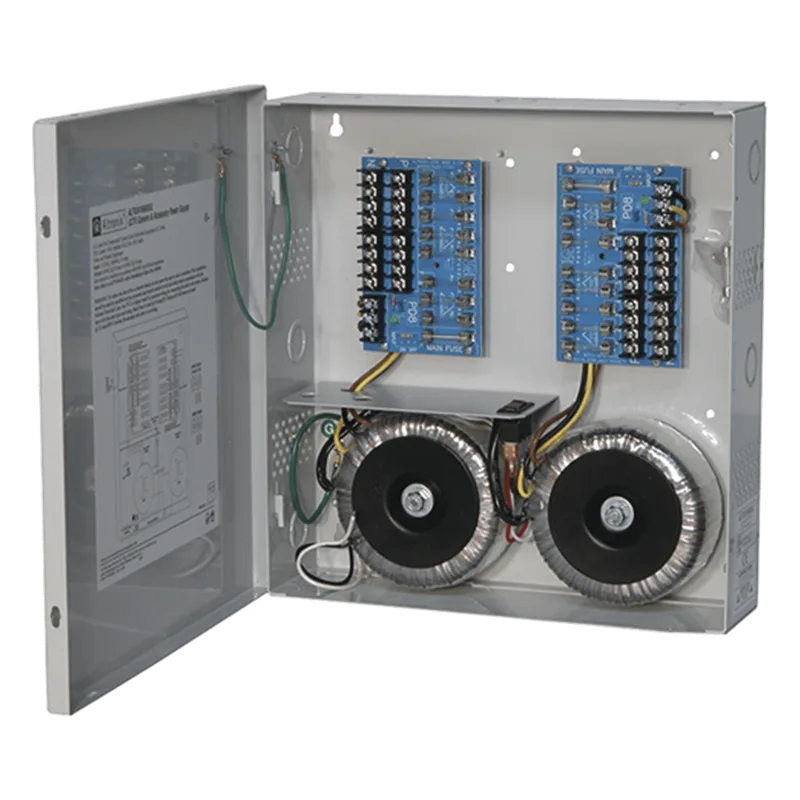 Fuente de poder ALTRONIX de 24 @ 25 Amper o 28 VCA @ 20 Amper, para 16 cámaras / Voltaje de entrada en 115 Vca / Con capacidad de baterías de respaldo / Requieren baterías ALTV2416600UL