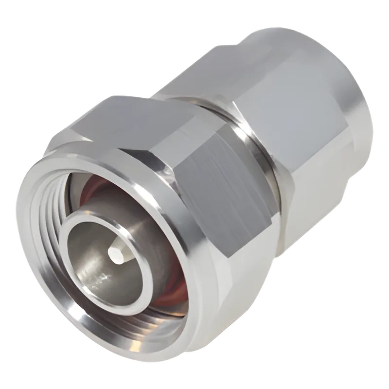Adaptador en Línea de Conector 4.3-10 Macho a N Macho, Bronce Blanco/ Plata/ Teflón. RF INDUSTRIES,LTD RFD-43M-NM