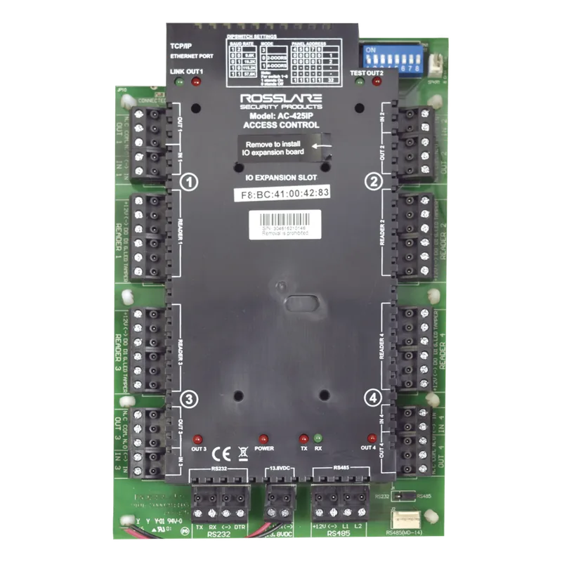 Tarjeta controladora para 4 lectoras, 30000 usuarios, posibilidad de expansión ROSSLARE SECURITY PRODUCTS AC-425IP-LPCB