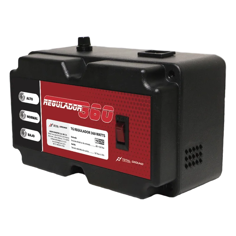 Regulador de Voltaje TOTAL GROUND de 450VA/360 Watts, 480 Joules de Protección L-N, L-G y N-G. TG-REGULADOR