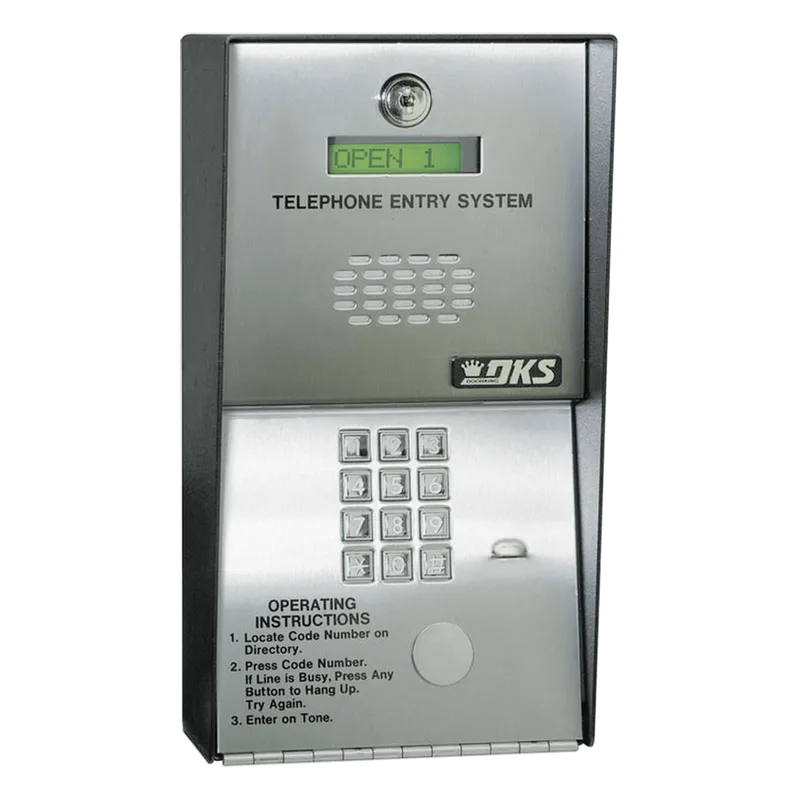 Audioportero Telefónico DKS Para 600 números Telefónicos / Control Para 2 Puertas / Gabinete Para Sobreponer/ Marcación a 16 Digitos / Linea Análoga o Digital DKS DOORKING 1802-082