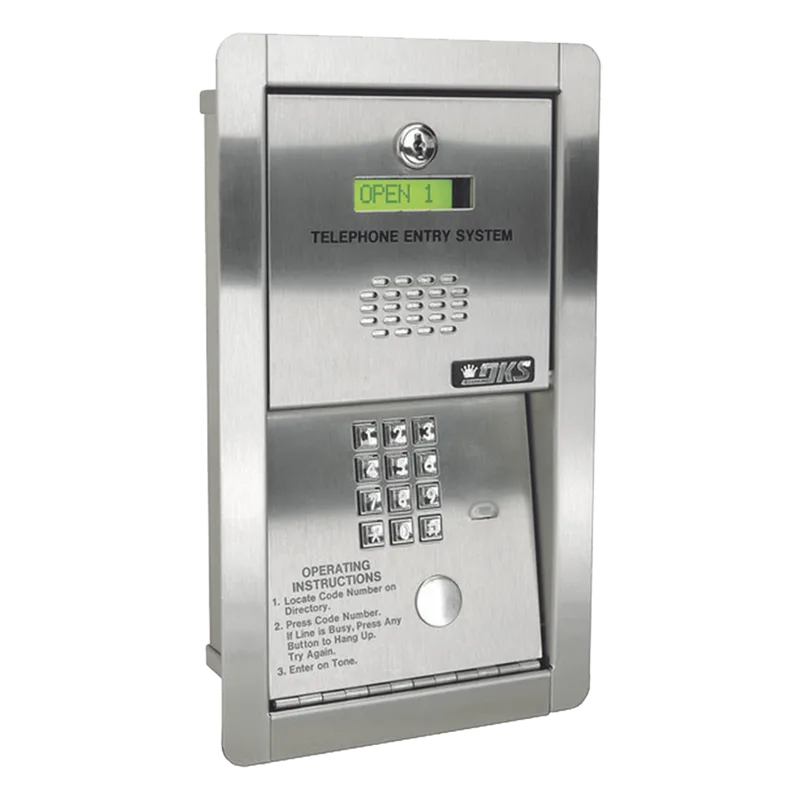 Audioportero telefónico / 600 números telefónicos / Control para 2 puertas / Empotrable / Marcación a 16 digitos / Linea digital o análoga DKS DOORKING 1802-089