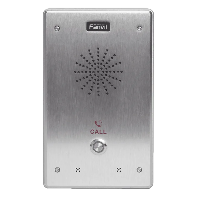 Intercomunicador IP, 2 líneas SIP, 2 relevadores con botón para llamada, anti-vandálico, IP65 e IK10, PoE FANVIL I12-N-01P