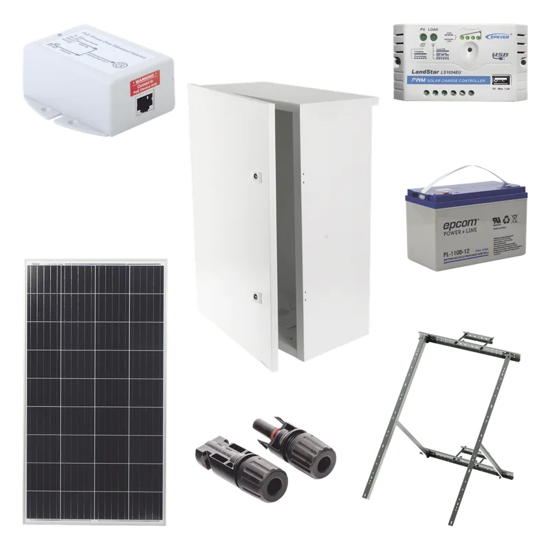 Kit Solar de 14 W con PoE Pasivo 24 Vcc para un radio de Ubiquiti airMAX o Cambium ePMP EPCOM POWERLINE PL-1224G-1R