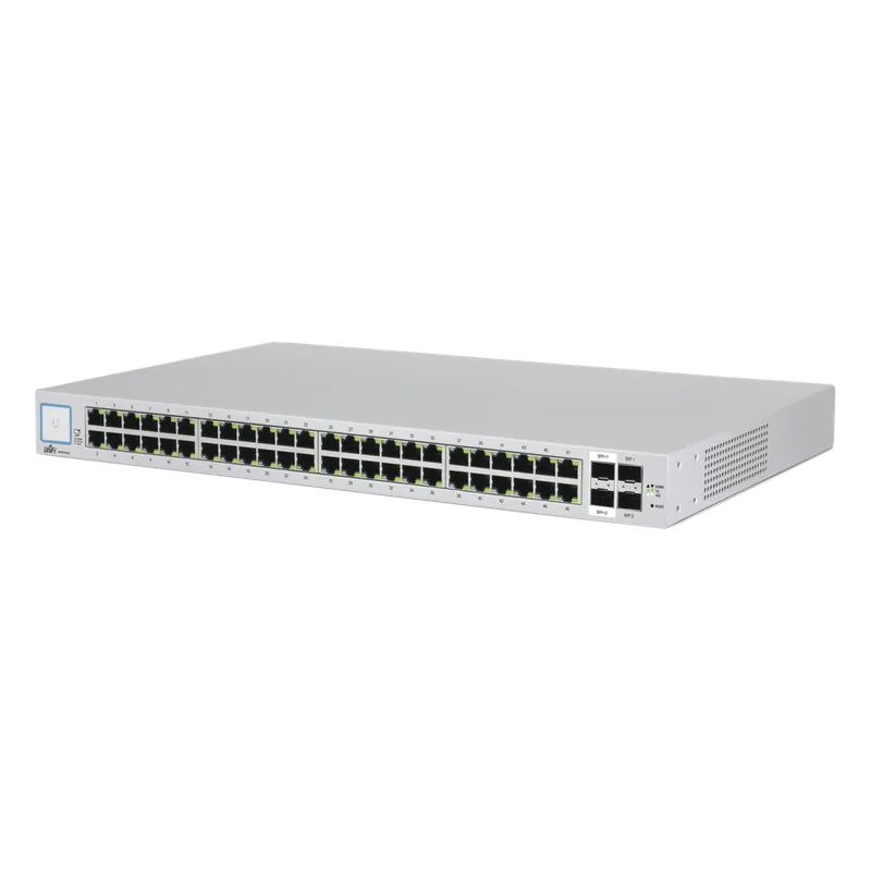 Switch UniFi administrable de 48 puertos 10/100/1000, 2 SFP y 2 SFP+, Sin PoE UBIQUITI US-48