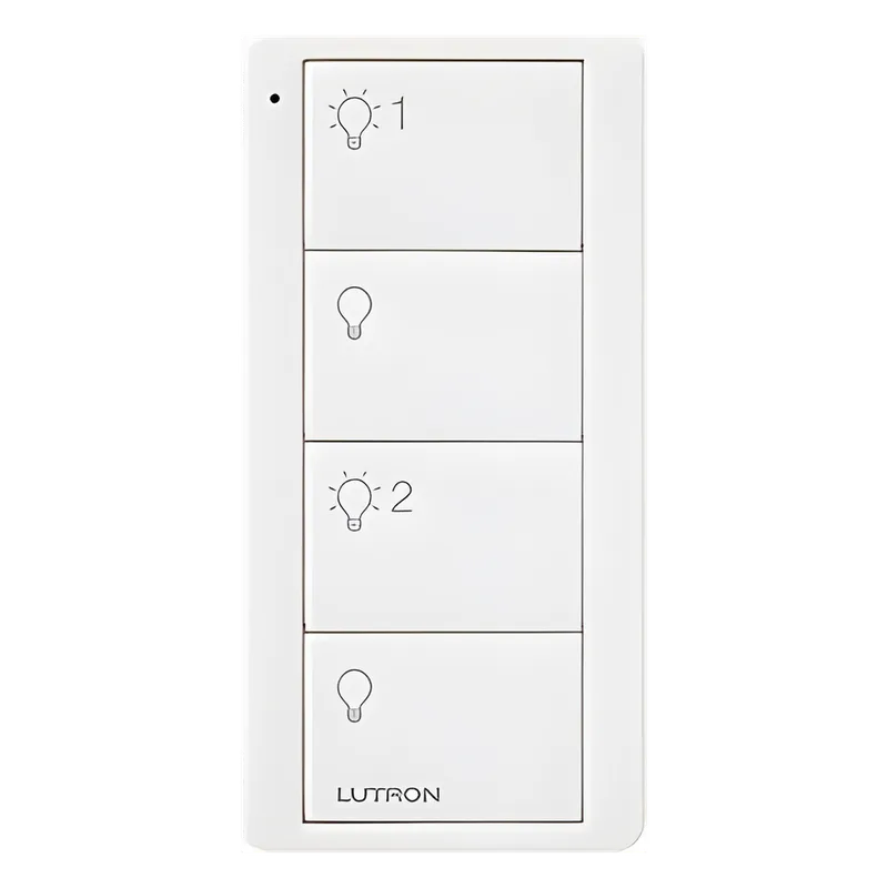 Control Pico inalámbrico de 4 botones para encender y apagar dos grupos de luces, con batería de 10 años, compatible con Caseta Wireless, RadioRA 2 y HomeWorks QS LUTRON ELECTRONICS PJ24BWHL21P