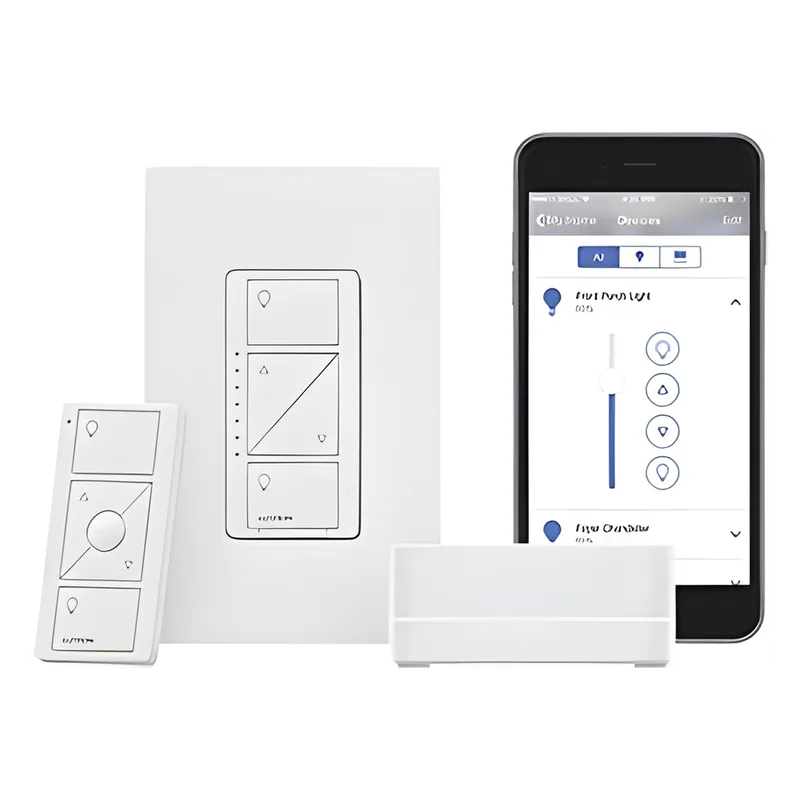 Kit de inicio Caseta Wireless con hub Smart Bridge Pro, atenuador de pared de 120 V, control remoto Pico y placa Claro, compatible con Apple HomeKit, Alexa y Google Assistant LUTRON CASETA WIRELESS PBDGPROPKG1W