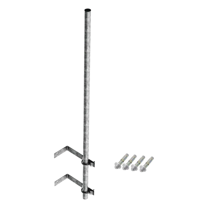 Mástil de 3 m de 1-1/4" diámetro ced. 30 con Herrajes para Sujeción a Pared. TOWERS SMR-P1