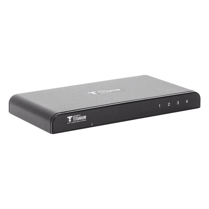Divisor (Splitter) HDMI 4K de 1 Entrada a 4 Salidas (Simultaneas) / Soporta 4K×2K / Soporta hasta 4 equipos con conexión en Cascada / HDMI 3D / HDR / HDMI 1.4 / HDCP 1.4 / Audio PCM / Longitud del cable de entrada ≤30m y salida ≤25m. EPCOM TITANIUM TT-314-PRO