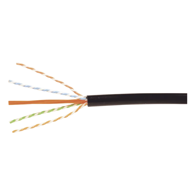 Bobina de Cable Industrial (UTP) de 4 pares, Cat6A de 10Gbps, Planta Externa con Gel Enterrado Directo, Color Negro, 305m SIEMON 9A6O4A5-01-R1A