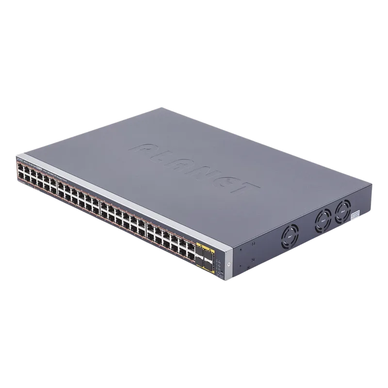 Switch Administrable de 48-Puertos 10/100/1000T 802.3at PoE + 4-Puertos 100/1000BASE-X SFP / 440W PLANET GS-4210-48P4S