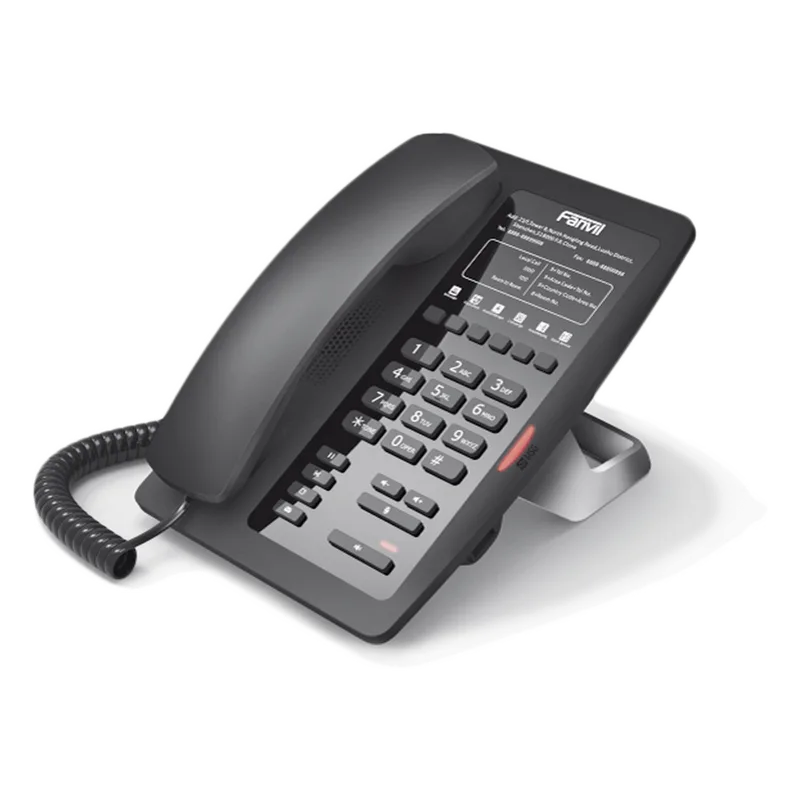 Teléfono IP para Hotelería, profesional con 6 teclas programables para servicio rápido (Hotline), plantilla personalizable con PoE FANVIL H3F