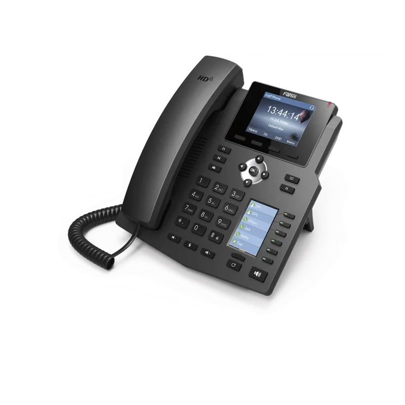 Teléfono IP empresarial para 4 Líneas SIP con 2 pantallas LCD, 6 teclas BLF/DSS, puertos Gigabit y conferencia de 3 vías, PoE FANVIL X4G