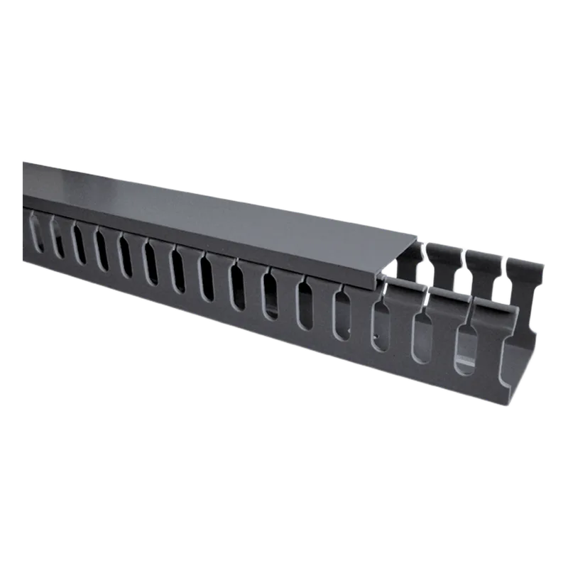 Canaleta ranurada con tapa, color gris de 2 metros THORSMAN TMR-45G