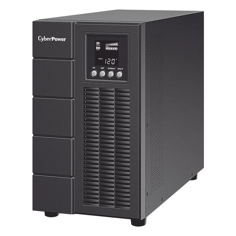 UPS de 3000 VA/2700 W, Online Doble Conversión, Entrada 120 Vca NEMA L5-30P, Onda Senoidal Pura, Tipo Torre, Con 6 Tomas NEMA 5-20R y 1 Block Hardwired CYBERPOWER OLS3000
