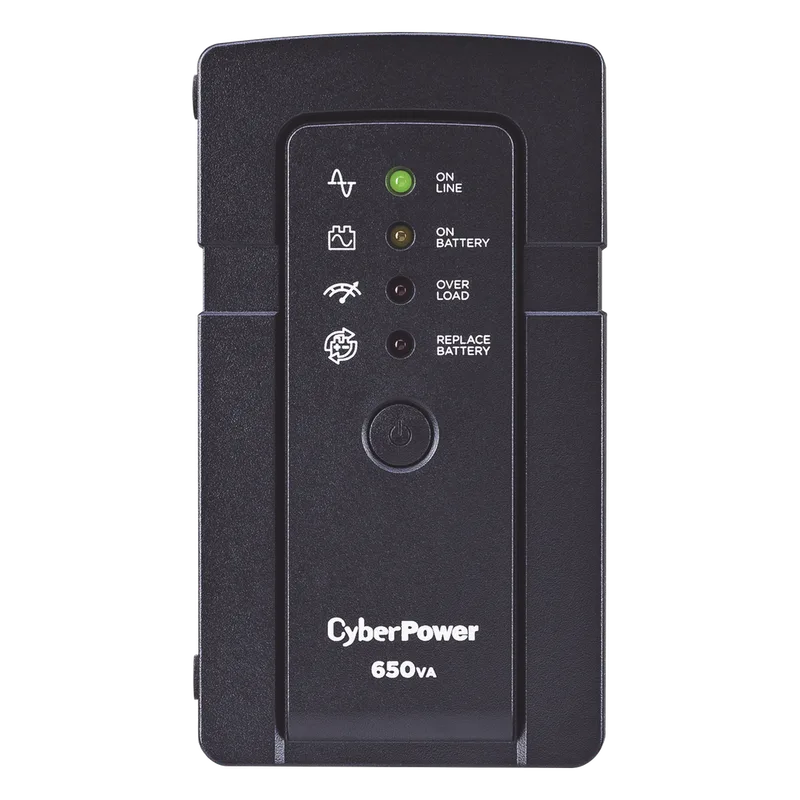 UPS de 650 VA/400 W, Topología Standby, Compacto, Entrada 120 Vca NEMA 5-15P, Con 3 Tomas Respaldo/Protección y 3 Tomas Solo Protección NEMA 5-15R CYBERPOWER RT650