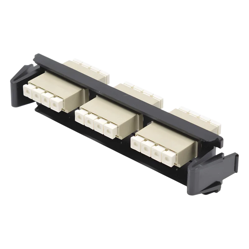Placa Acopladora de Fibra Óptica Quick-Pack, Con 3 Conectores LC Quad (12 Fibras), Para Fibra Multimodo, Beige SIEMON RIC-F-LC12-01C