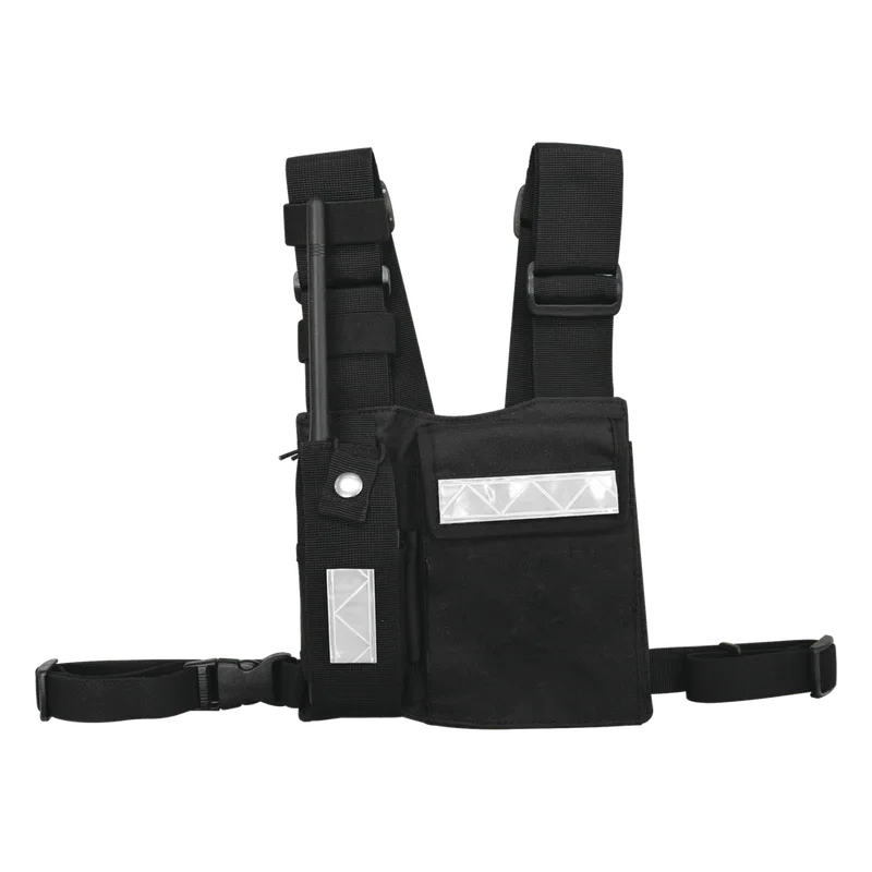 Pechera Universal Sin Logo con Soporte para Radio y Bolígrafo más Bolsa con Cinta Adherente para su Seguridad. CPP-SLG