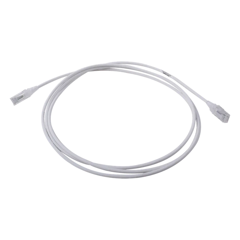 Patch Cord MC6 Modular Cat6 UTP, CM/LS0H, 2.13 Metros (7 Pies), Color Blanco, Diámetro Reducido (28AWG) SIEMON MC6-07-0228