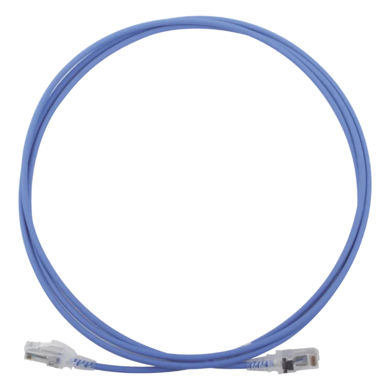 Patch Cord MC6 Modular Cat6 UTP, CM/LS0H, 2.13 Metros (7 Pies), Color Azul, Diámetro Reducido (28AWG) SIEMON MC6-07-0628