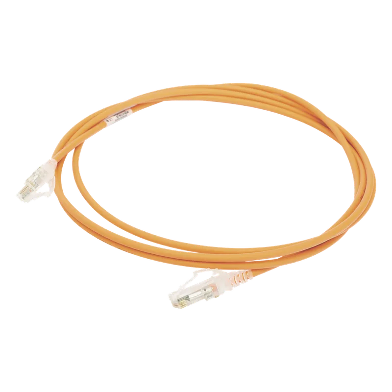 Patch Cord MC6 Modular Cat6 UTP, CM/LS0H, 2.13 Metros (7 Pies), Color Naranja, Diámetro Reducido (28AWG) SIEMON MC6-07-0928