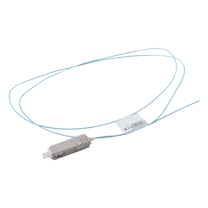 Pigtail de Fibra Óptica SC Simplex, Multimodo OM3 XGLO 50/125, OFNR, Color Aqua, 1 Metro (3.28 Pies) SIEMON FP1B-SC5L-01AQ