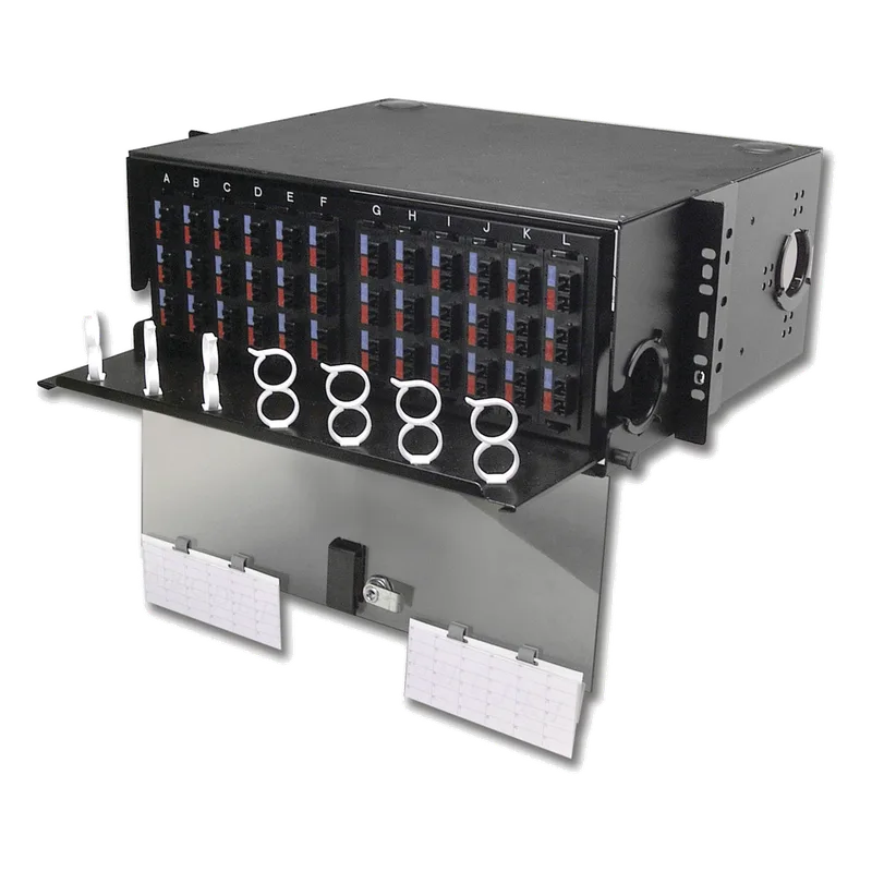 Panel de Conexión de Fibra Óptica (RIC3) Para Rack de 19in, Acepta 12 Placas Quick Pack, Hasta 288 Fibras, 4 UR SIEMON RIC3-72-01
