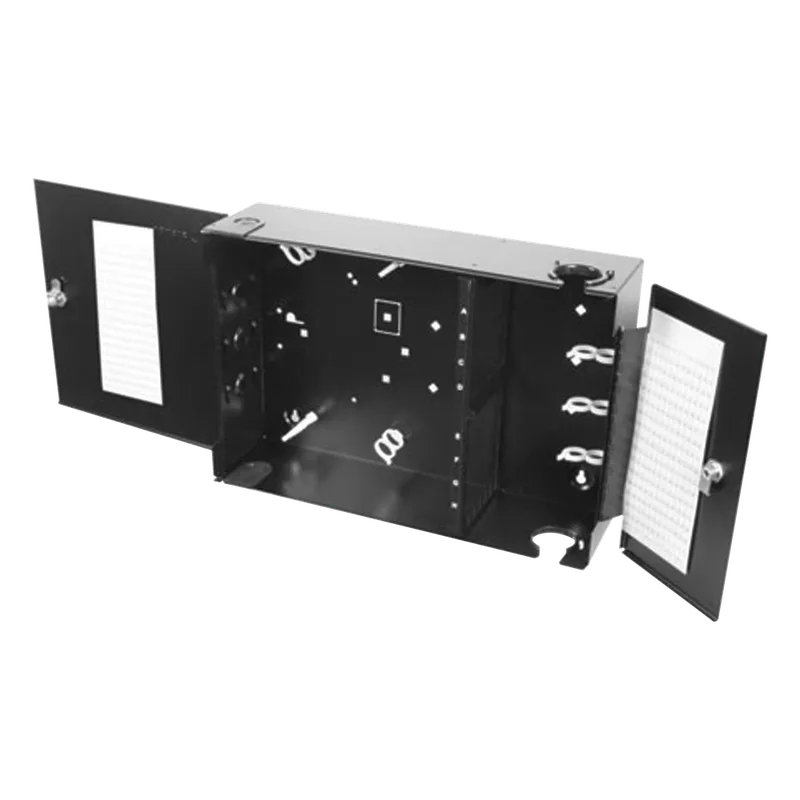 Caja de Conexión de Fibra Óptica, para Montaje en Pared, hasta 192 Puertos LC o SC (Acepta 8 Placas Acopladoras), Color Negro SIEMON SWIC3G-E-AA-01