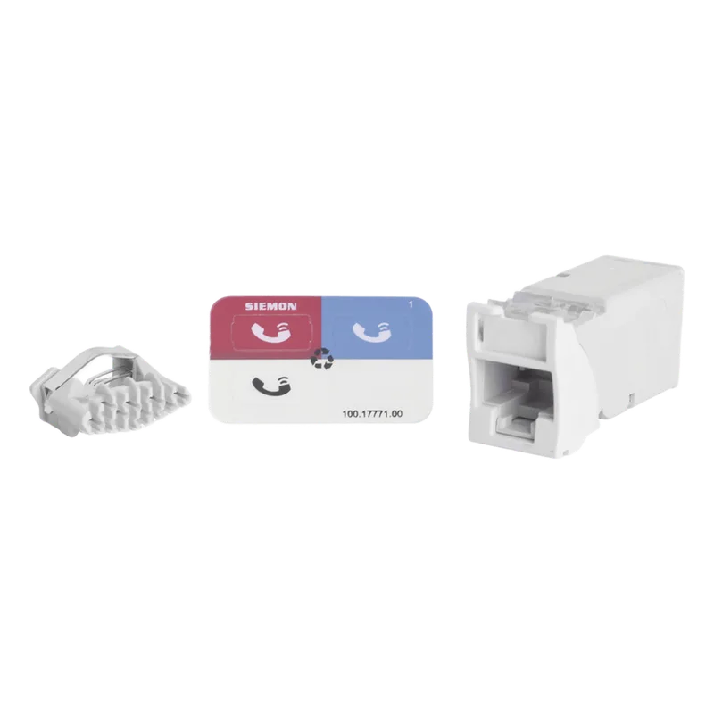 Jack Z-MAX UTP Categoría 6, Montaje Híbrido en Placa de Pared (Plano y Angulado), Color Blanco, Versión Bulk (Sin Empaque) SIEMON Z6-02B