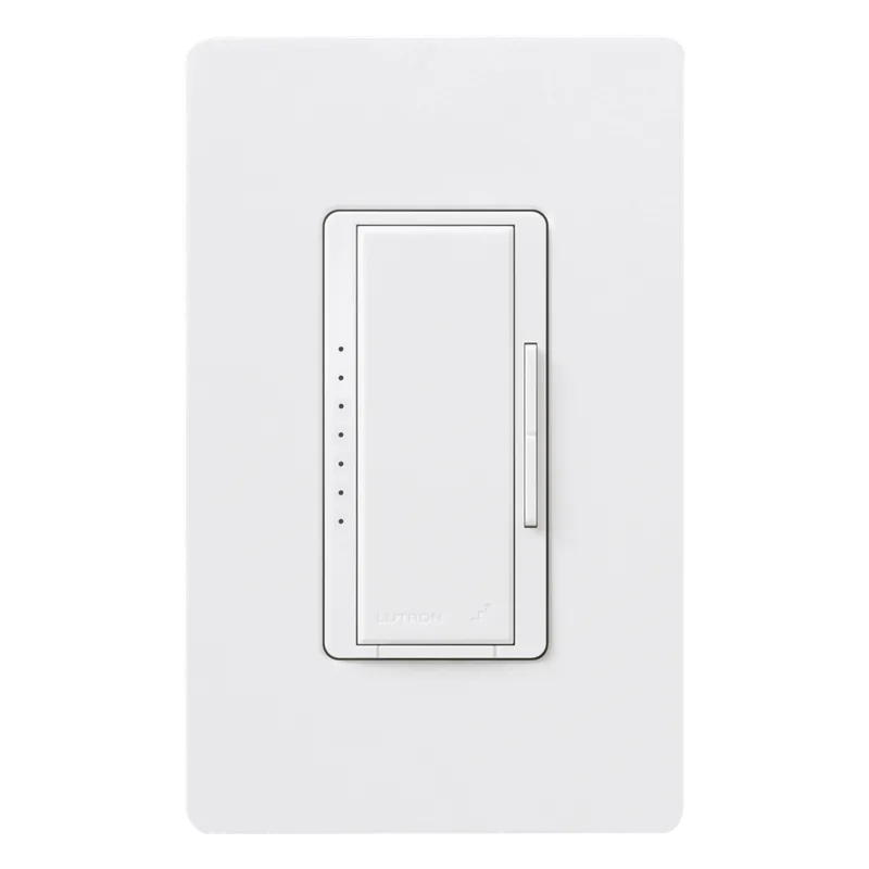 Atenuador (dimmer) de pared Maestro de 1000 W incandescente/halógeno y 800 W MLV, 120 V, un polo o multilocalización, sin cable neutro, para RadioRA 2 y RA2 Select LUTRON ELECTRONICS RRD10DWH