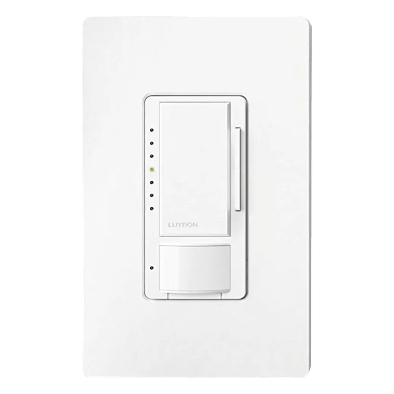 Atenuador de pared con sensor de ocupación y vacancia Maestro, 120 V, 600 W incandescente/halógeno y 150 W LED/CFL regulables, unipolar o multilocalización, blanco LUTRON ELECTRONICS MSCLOP153MWH