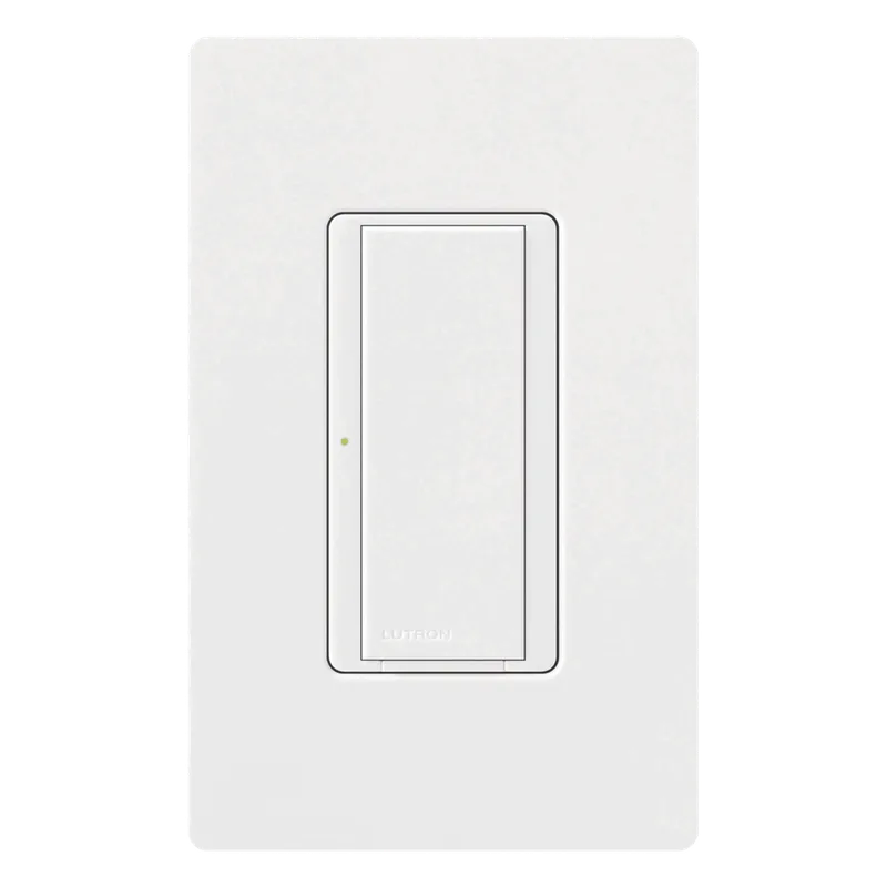Interruptor electrónico Maestro de encendido y apagado para iluminación y ventilador, 120 V, 8 A, unipolar o multilocalización con hasta 9 accesorios, color blanco LUTRON ELECTRONICS MA-S8AM-WH-S