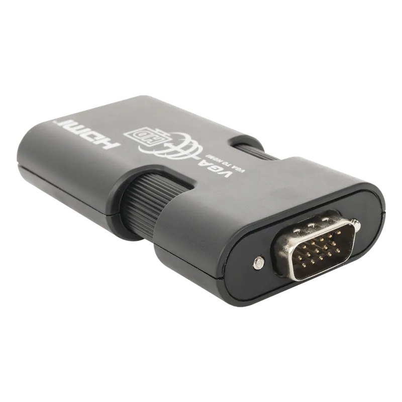MINI Adaptador de VGA a HDMI / Resolución 1920x1080 @ 60Hz / Jack de audio de 3.5mm / Soporta alimentacion por Micro USB EPCOM TITANIUM TT350MINI