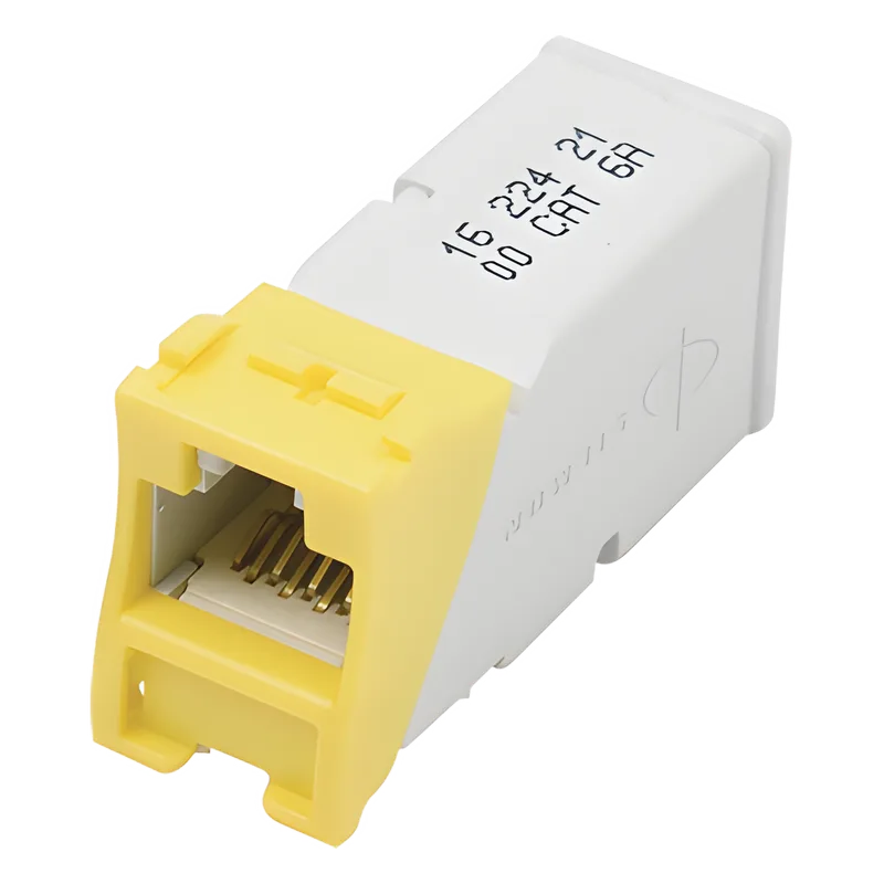 Jack Z-Max UTP Categoría 6, Montaje Híbrido en Placa de Pared (Plano y Angulado), Color Amarillo SIEMON Z6-05