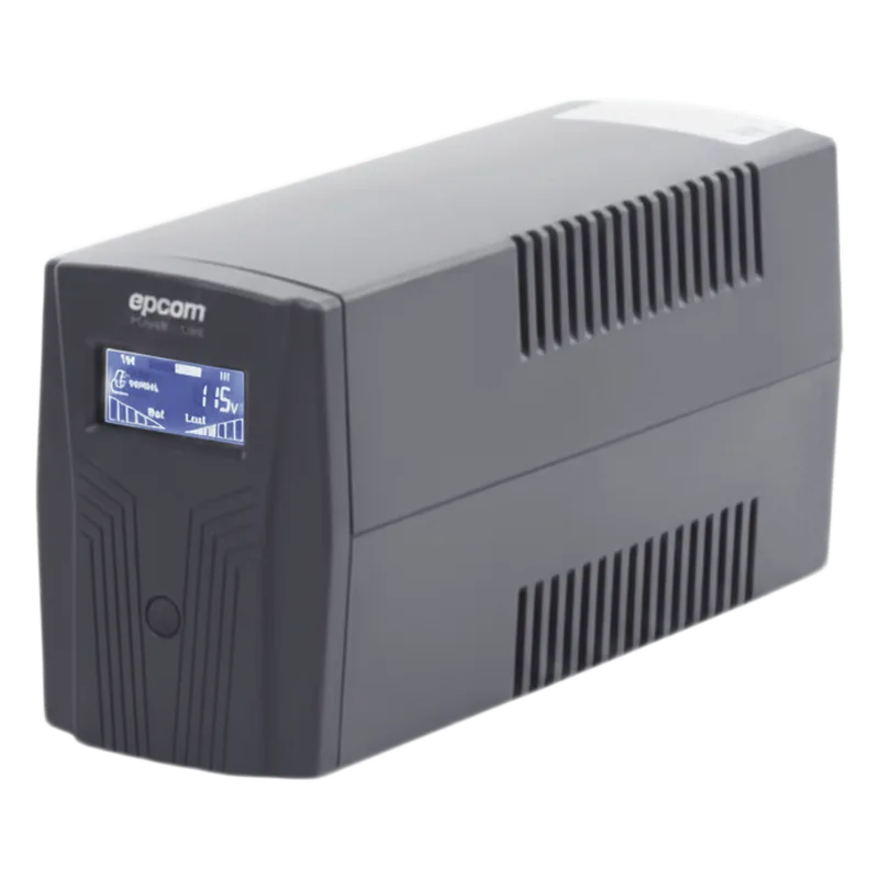 UPS de 850VA/510W / Topología Línea Interactiva / Entrada y Salida 120 Vca / Clavija NEMA 5-15P / 6 Tomas NEMA 5-15R / Sin RJ11 ni RJ45 EPCOM POWERLINE EPU850LCD