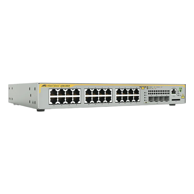 Switch Administrable Capa 3, 24 puertos 10/100/1000 Mbps + 4 puertos SFP Gigabit ALLIED TELESIS AT-X230-28GT-10