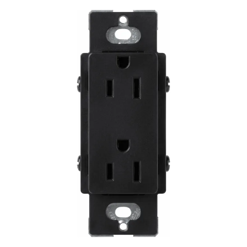 Tomacorriente dúplex de 15 A y 125 V estilo decorador, línea Satin Colors en color Midnight, complemento para controles y placas Lutron; placa se vende por separado LUTRON ELECTRONICS SCR15MNL