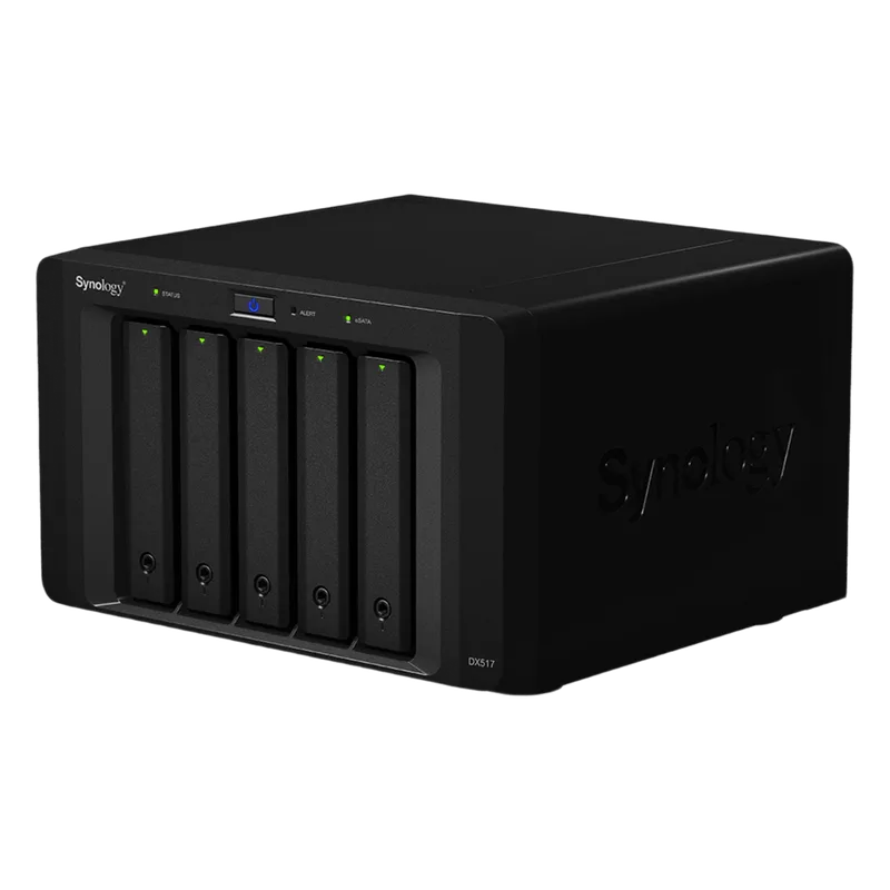 Unidad de Expansión Synology DX517 | 5 Bahías SATA HDD/SSD 3.5" y 2.5" | Puerto eSATA | Diseño Hot-Swap | Compatible con DS1517+ y DS1817+.