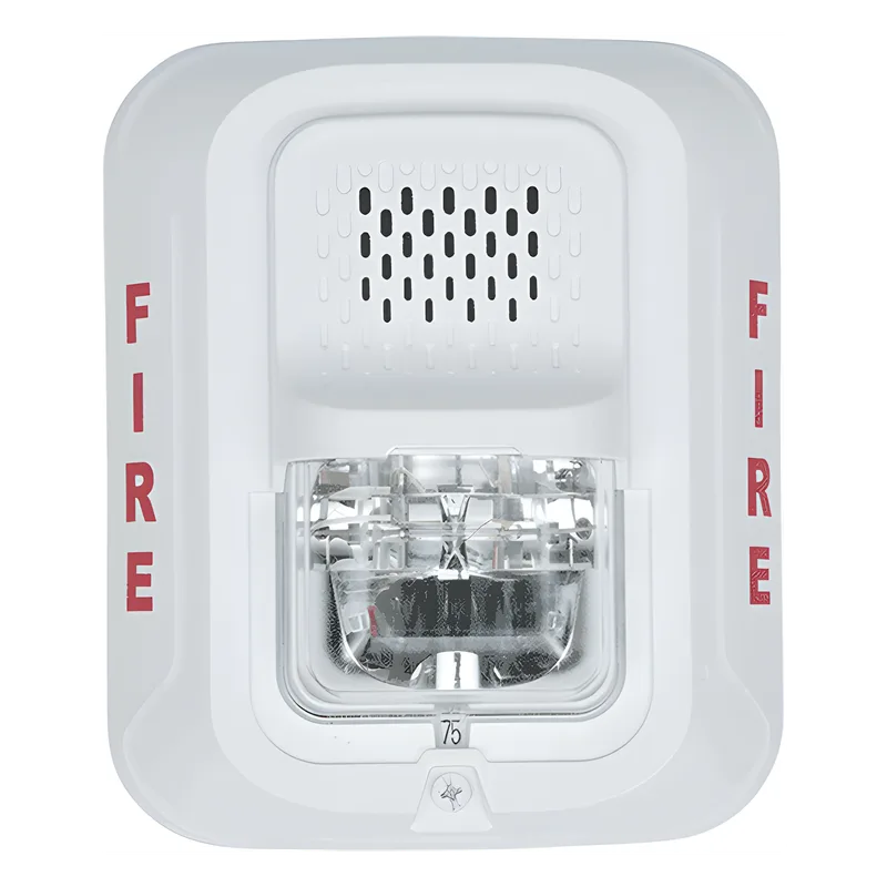 Sirena con Lámpara Estroboscópica a 2 Hilos, Montaje en Pared, Color Blanco, Configuración Estroboscópica Seleccionable, Nuevo Diseño Moderno y Elegante y Menor Consumo de Corriente SYSTEM SENSOR P2W-L