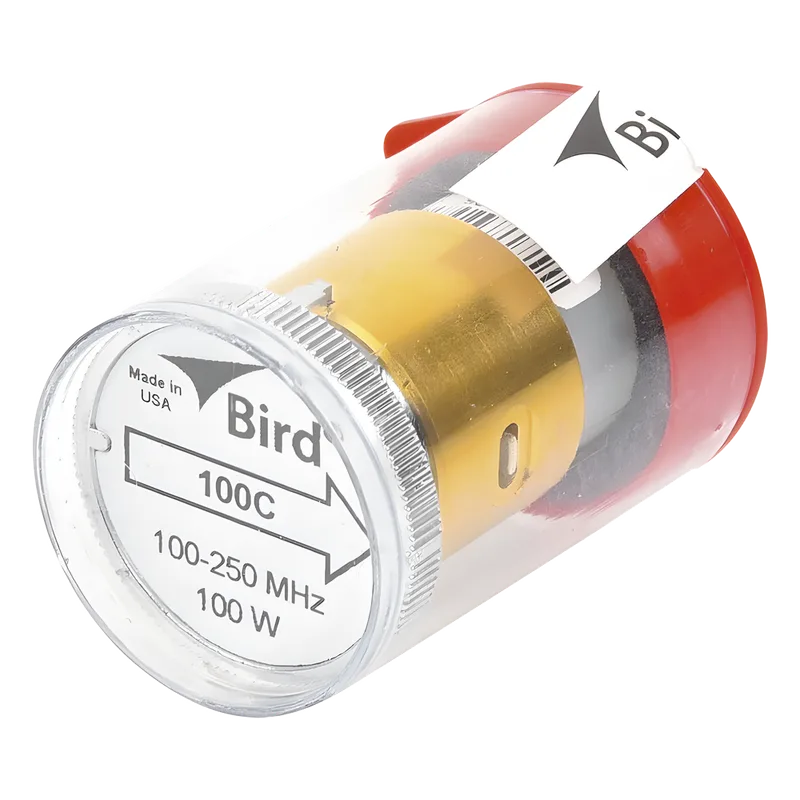 Elemento de 100 Watt en Línea 7/8" para Wattmetro BIRD 43 en Rango de Frecuencia de 100 a 250 MHz. BIRD TECHNOLOGIES 100C