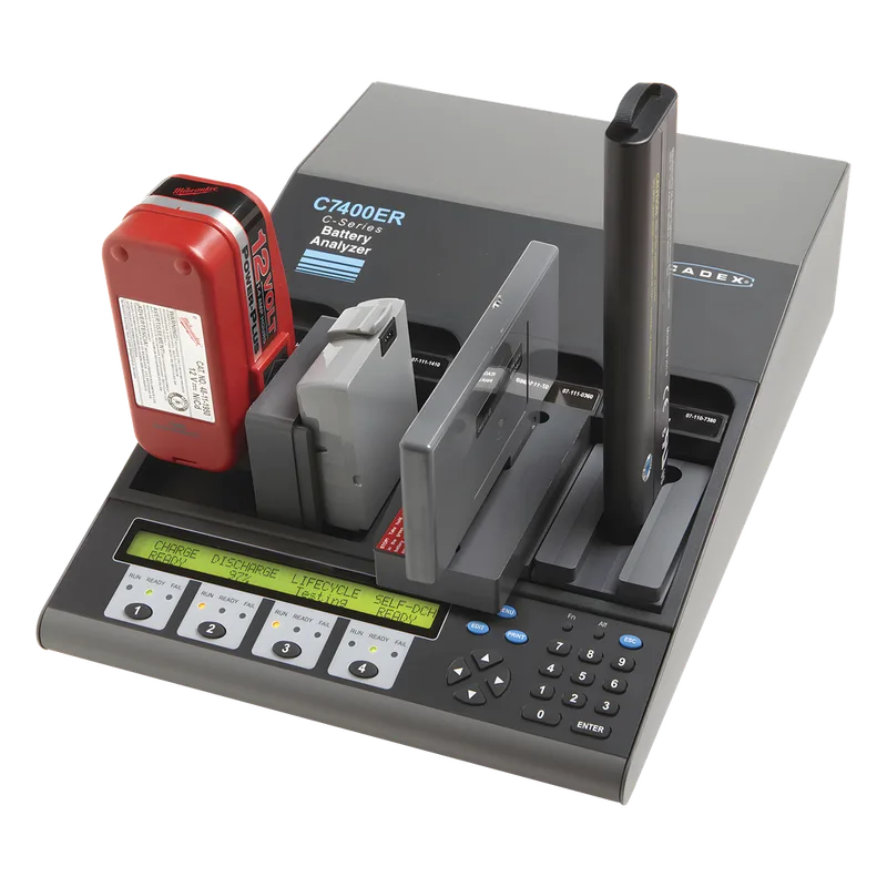 CADEX 7400ER-C Analizador de baterías de 4 cavidades (170 W) no incluye adaptadores. Cadex Electronics Inc 07-740-1100