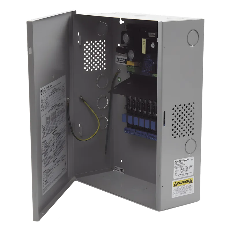 Fuente de Poder con Respaldo, 12 o 24 Vcc, 4 A, 48 W, 8 Salidas, Para Control de Acceso, Entrada 115 Vca ALTRONIX AL400ULACM