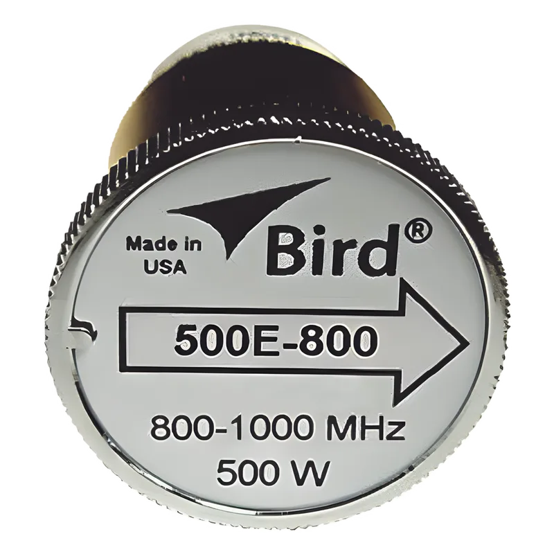 Elemento de 500 Watt en Línea 7/8" para Wattmetro BIRD 43 en Rango de Frecuencia de 800 a 1000 MHz. BIRD TECHNOLOGIES 500E-800