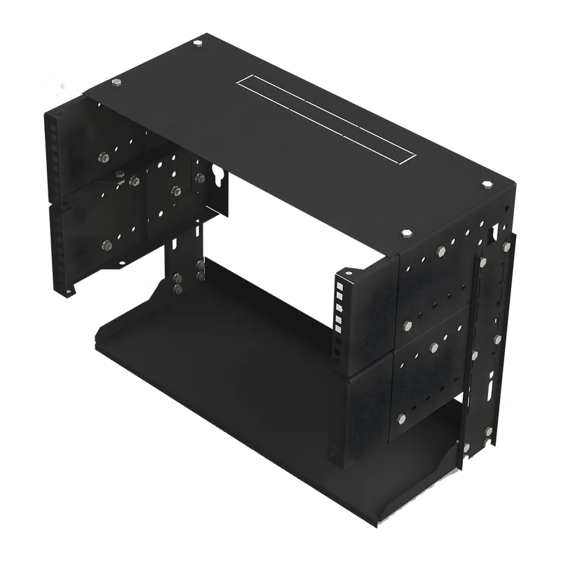 Rack Abierto de montaje en Pared, de 19in, 5 Unidades de rack, Profundidad Ajustable (8" a 12") con Charola de Uso Múltiple. LINKEDPRO BY EPCOM LP-REP-1205-CH