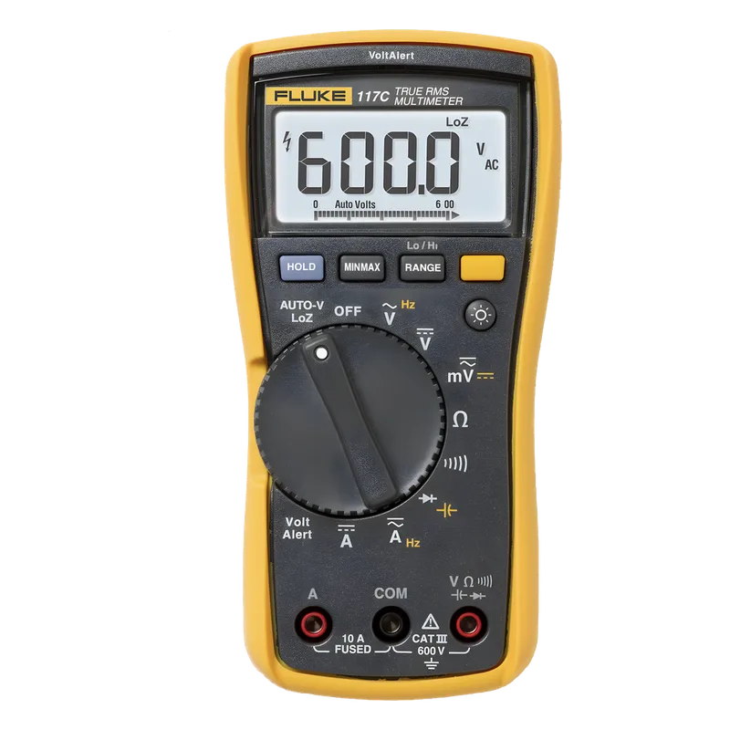 Multímetro Digital para Electricista, con Detector de Voltaje sin Contacto, Uso con Voltaje Máximo de 600 V, Pantalla LED Retroiluminada FLUKE FLUKE-117