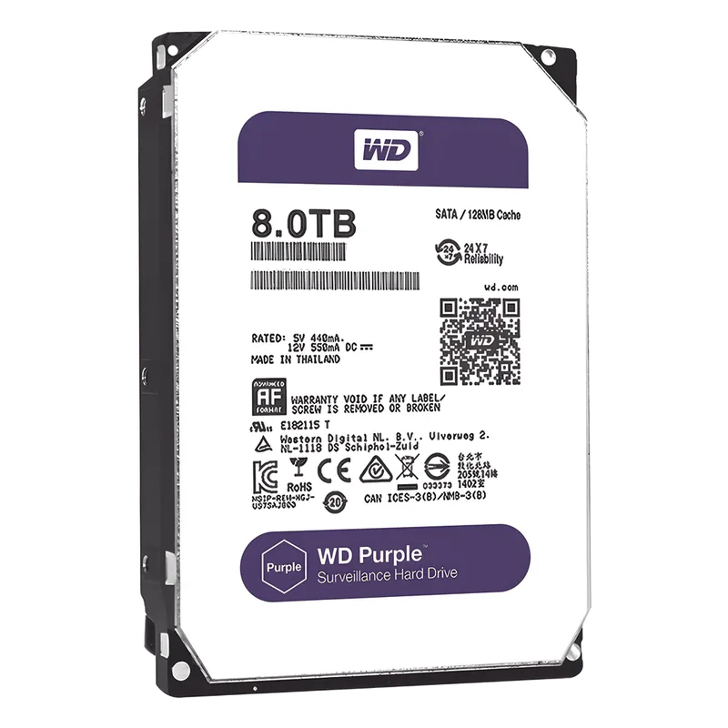 Disco duro WD de 8TB / 7200RPM / Optimizado para Videovigilancia Western Digital (WD) WD82PURZ