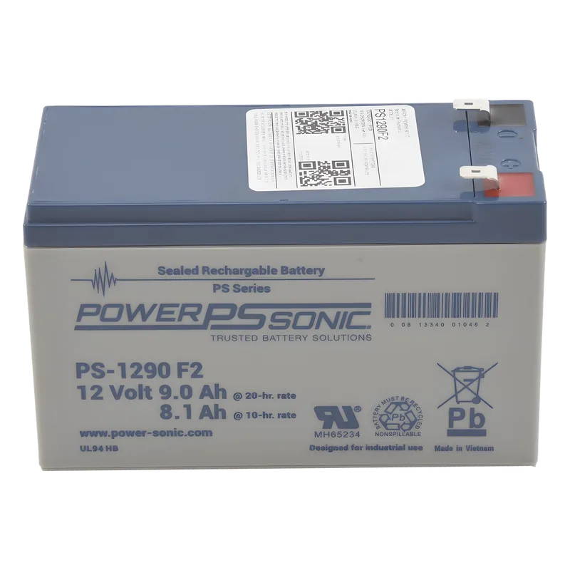 Batería 12V, 9AH, Para Respaldo, Tecnologías AGM/VRLA, 5 Años Vida Útil, Terminales F2, Reconocida UL POWER SONIC PS-1290-F2