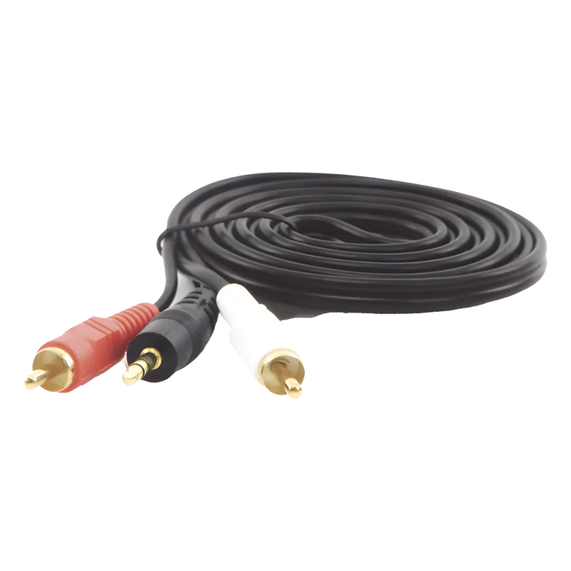 Convertidor 3.5mm Estéreo a 2 RCA Macho 1.83m | para Aplicaciones de Audio | Compatible con Amplificadores VSSL y Epcom ProAudio EP-RCA35
